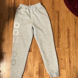 Gray Kids Sweatpants Joggers with Side Logo Detail